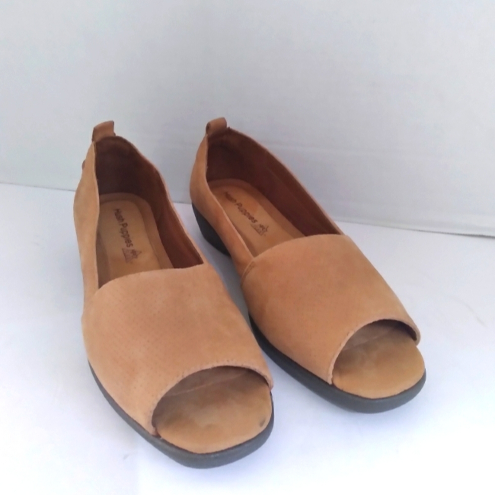 Hush Puppies Women's Petra‎ de Carlis Slip-on Open Toe Nubuck Shoes Size 8W - Picture 2 of 4